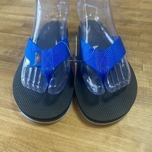 Rainbow Ocean Blue Surfing Flip Flops